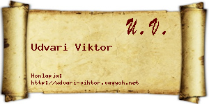 Udvari Viktor névjegykártya